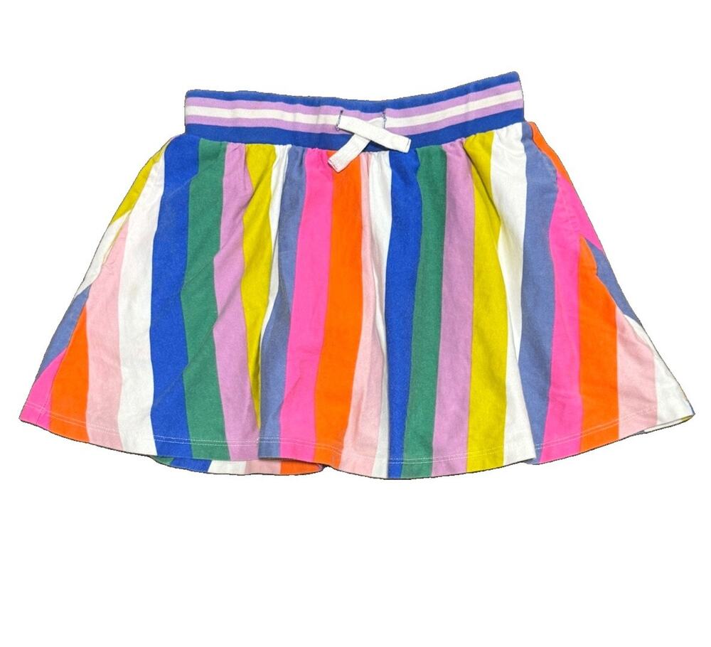 Mini Boden Girls Rainbow Striped Jersey Skort Shorts Size 8-9Y Multicolor